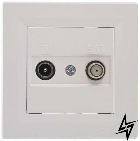 TV-розетка Schneider Electric EPH3400421 Asfora, біла, глянцева, IP20 EPH3400421 фото