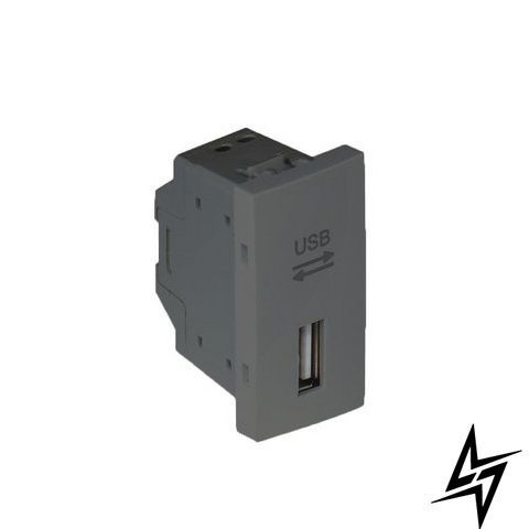 USB-зарядний модуль Efapel 45437 SGR Quadro 45, графіт 45437 SGR фото