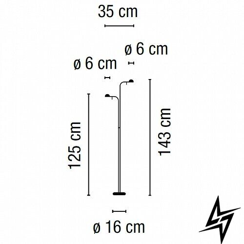 Торшер 1670 58/10 Vibia Pin LED фото