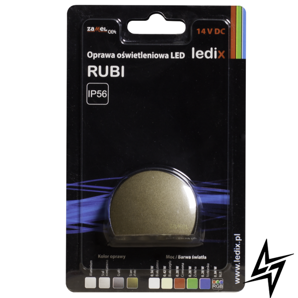 Настінний світильник Ledix Rubi без рамки 08-111-46 накладний Старе золото RGB 14V LED LED10811146 фото наживо, фото в дизайні інтер'єру