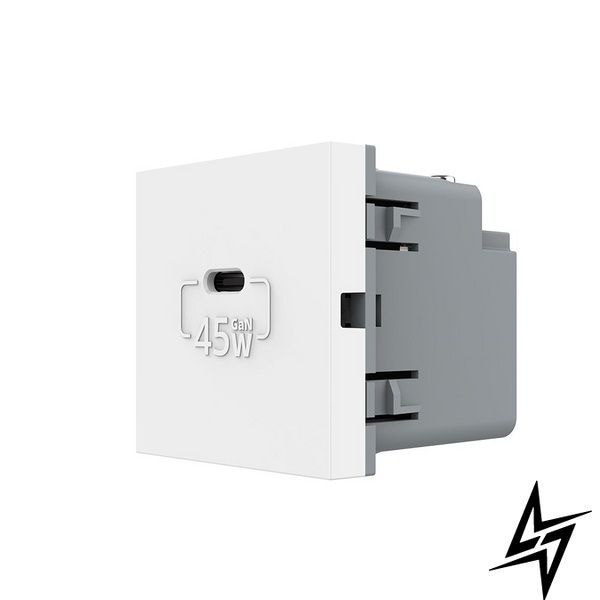 Механизм розетка USB Type-C с Power Delivery 45W Livolo белый (VL-FCUC-2WP) фото