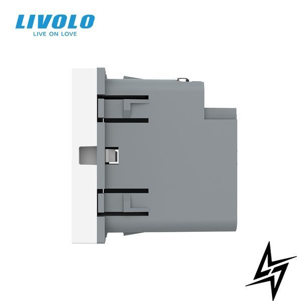 Механизм розетка USB Type-C с Power Delivery 45W Livolo белый (VL-FCUC-2WP) фото
