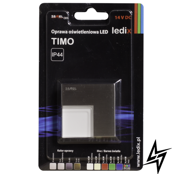 Настенный светильник Ledix Timo без рамки 06-111-22 накладной Сталь 3100K 14V ЛЕД LED10611122 фото в живую, фото в дизайне интерьера