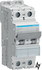 Автоматический выключатель Hager NRN216 2P 16A C 25kA фото