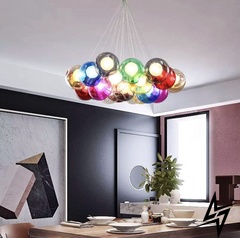 Яркий подвесной светильник с цветными плафонами LE26826 19xG4 Прозрачный/Прозрачный AA 225 фото в живую, фото в дизайне интерьера