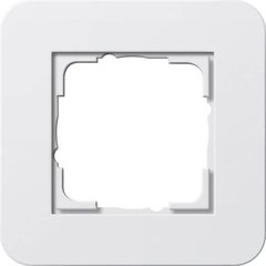 0211410 Рамка с белой подложкой E3 Белый / Белый 1-постовая Gira