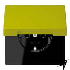 LC1520KIKL4320F Les Couleurs® Le Corbusier SCHUKO®-розетка с откидной крышкой и со встроенной повышенной защитой от прикосновения vert olive vif Jung фото