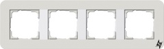 0214411 Рамка с белой подложкой E3 Светло-серый / Белый 4-постовая Gira фото