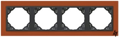 Четырехместная рамка Logus 90. Animato темно-оранжевый/серый Efapel фото