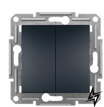 Двухклавишный кнопочный выключатель Schneider Electric Asfora EPH1100171 антрацит фото