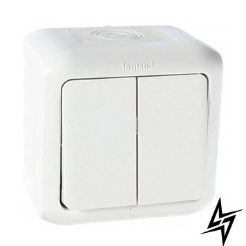 Перемикач накладний 2-клавішний IP44 Forix&trade; білий Legrand 782361 фото