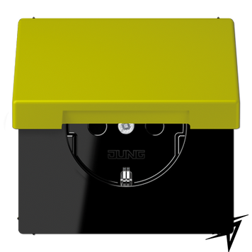 LC1520KIKL4320F Les Couleurs&reg; Le Corbusier SCHUKO&reg;-розетка з відкидною кришкою і з вбудованою підвищеним захистом від дотику vert olive vif Jung фото