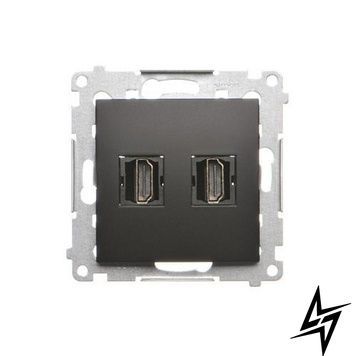 Розетка HDMI 2-на Чорний матовий Simon 54 DGHDMI2.01/49 фото