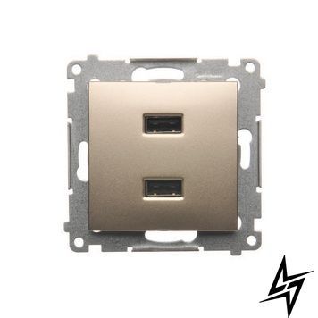 Зарядний пристрій USB A+A 21A золотий матовий Simon 54 DC2USB.01/44 фото