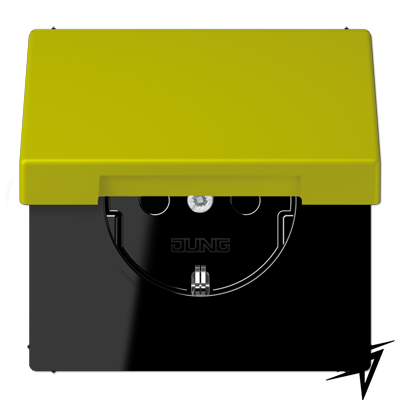 LC1520KIKL4320F Les Couleurs® Le Corbusier SCHUKO®-розетка з відкидною кришкою і з вбудованою підвищеним захистом від дотику vert olive vif Jung фото