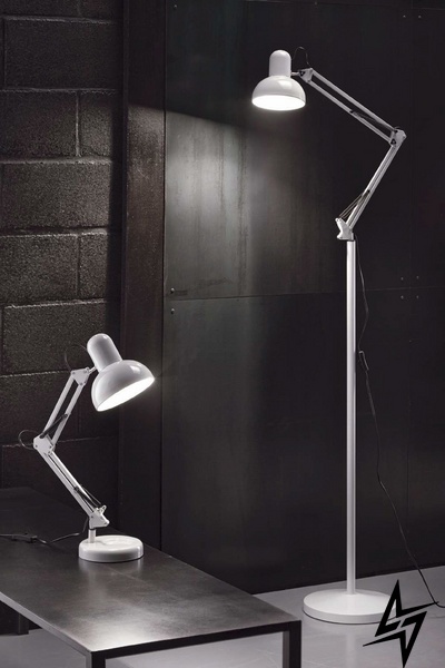 Офисная настольная лампа Ideal Lux Kelly Tl1 Bianco 108117 88003 фото в живую, фото в дизайне интерьера
