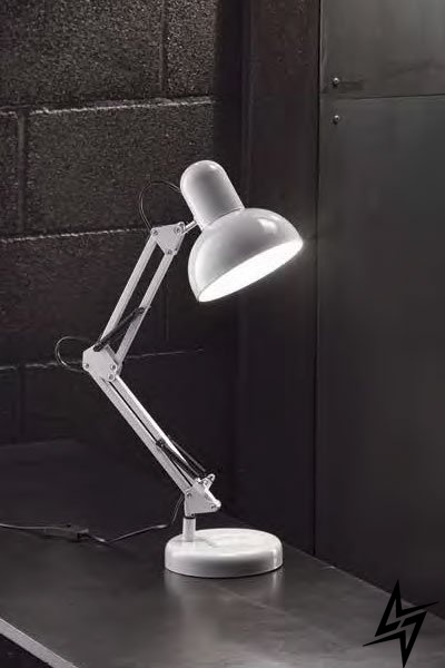 Офисная настольная лампа Ideal Lux Kelly Tl1 Bianco 108117 88003 фото в живую, фото в дизайне интерьера