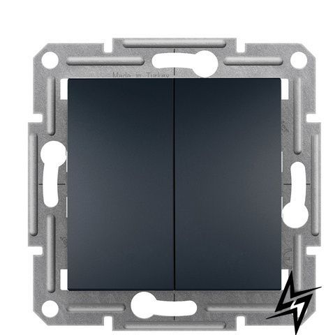 2-клавишная кнопка Schneider Electric EPH1100171 Asfora, антрацит, матовая, 10 А, IP20 фото