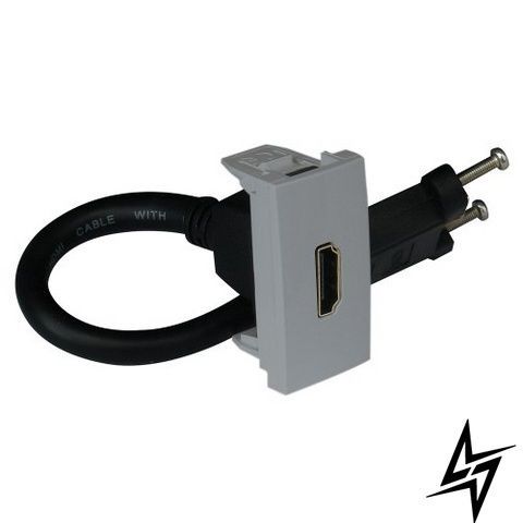 HDMI-розетка Efapel 45435 SPR Quadro 45, срібло фото