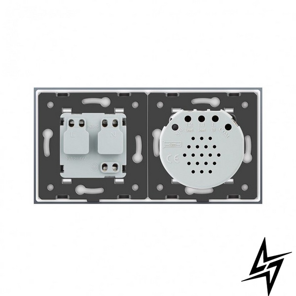 Умный сенсорный ZigBee выключатель 1 сенсор 1 розетка Livolo белый стекло (VL-C701Z/C7C1EU-11) фото