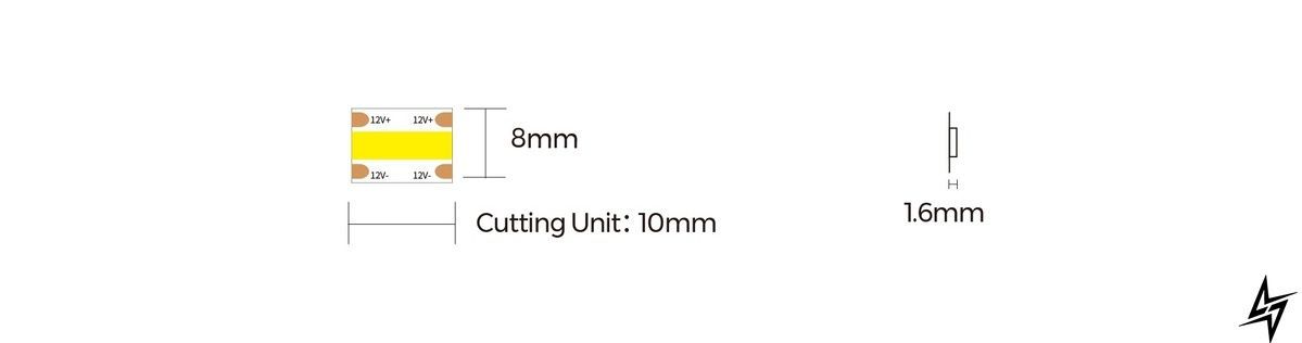 LED лента COLORS COB-12V-IP20 8W 780Lm 4000K 2,5м DF8-12V-8mm-NW фото