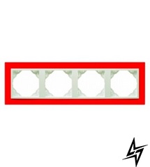 Четырехместная рамка Logus 90. Animato красный/лед Efapel фото