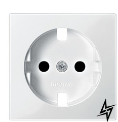 Накладка Schneider Electric Merten System M MTN2330-0319 с заземлением и с защитными шторками полярно белый фото
