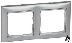 Рамка подвійна Valena горизонтальна алюміній/срібло 770352 Legrand фото