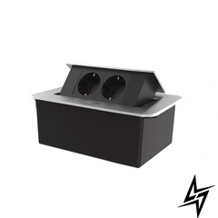 Мебельная розетка двойная Livolo черные в сером (VL-SHS012-TCBP-I) фото
