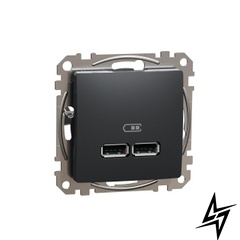 Розетка USB Schneider Electric SDD114401 Sedna Design чорний пластик фото