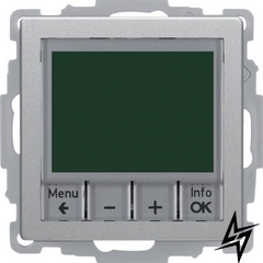Цифровий термостат 20446084 QX з дисплеєм 8А / 250В (алюміній) Berker фото