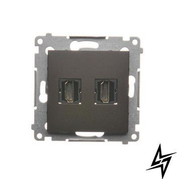 Розетка HDMI 2-на коричневий матовий Simon 54 DGHDMI2.01/46 фото