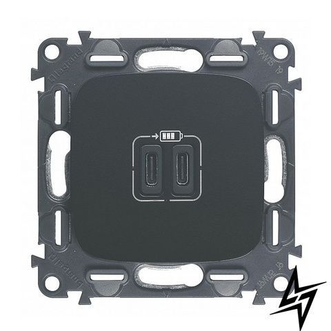 USB-розетка Legrand 755348 Valena Allure, антрацит, 220 В 755348 фото