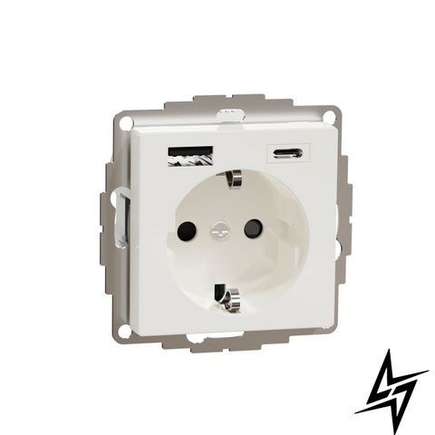Розетка з USB Schneider Electric MTN2367-0319 Merten System M, біла, 16 А, 220 В MTN2367-0319 фото