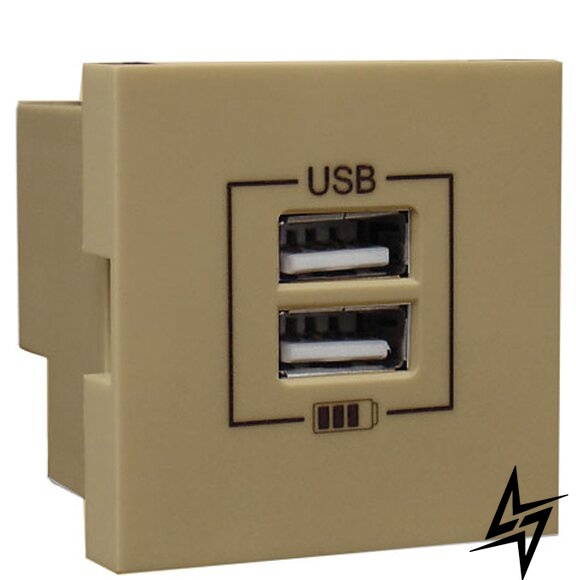 Механізм подвійний USB розетки Logus 45439 SDU CHARGER TYPE A золотий Efapel фото