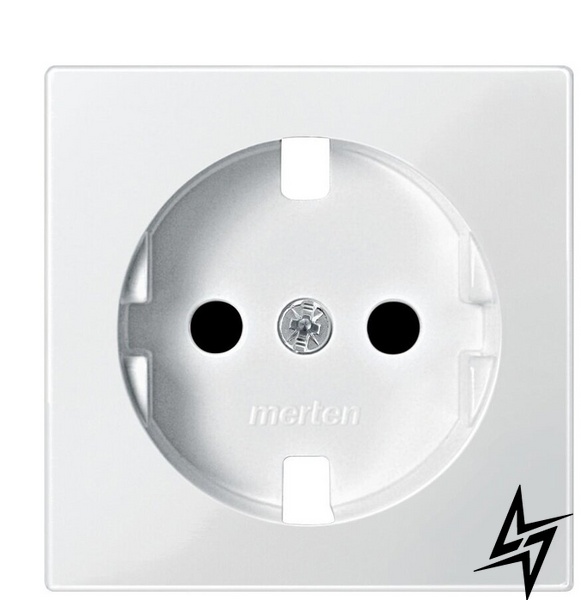 Накладка Schneider Electric Merten System M MTN2330-0319 із заземленням і з захисними шторками полярно білий фото