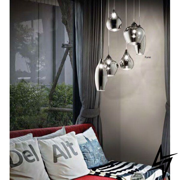 Подвесной светильник 111841 Soft Sp6 Fume' Ideal Lux  фото в живую, фото в дизайне интерьера
