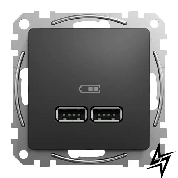 Розетка USB Schneider Electric SDD114401 Sedna Design чорний пластик фото