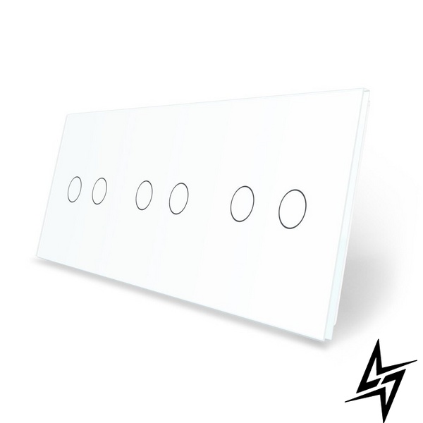 Сенсорная панель для выключателя 6 сенсоров (2-2-2) Livolo белый стекло (C7-C2/C2/C2-11) фото