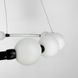 Чорна люстра Nordic Pearl з плафонами-перлинками на 3 режими LE41045 LED 25W 3000–4500–6000K 60x60см Чорний/Білий SG 33-600 BK фото в дизайні інтер'єру, фото наживо 3/7