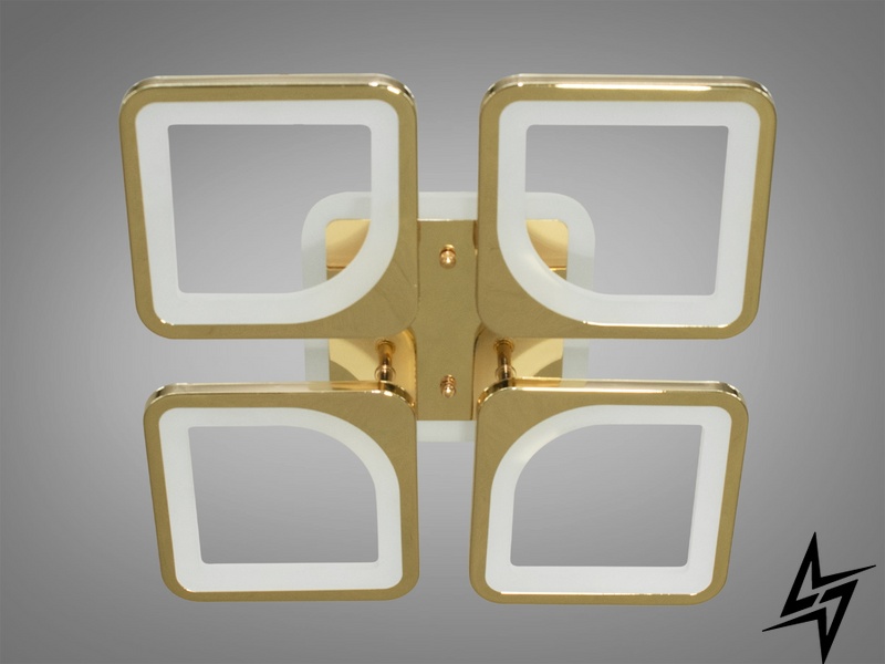 Стельова люстра з диммером і LED підсвічуванням колір золото 80W D23-33597 Золото S8060/4G LED 3color dimmer фото наживо, фото в дизайні інтер'єру