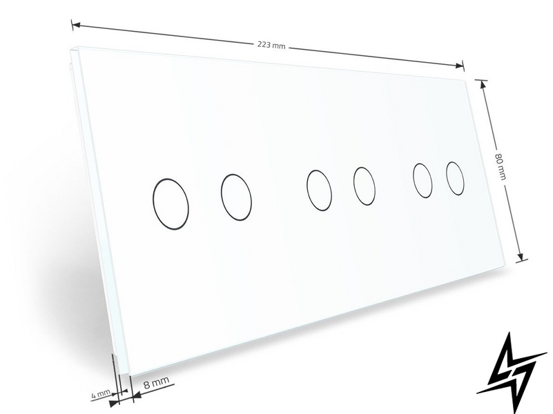 Сенсорная панель для выключателя 6 сенсоров (2-2-2) Livolo белый стекло (C7-C2/C2/C2-11) фото