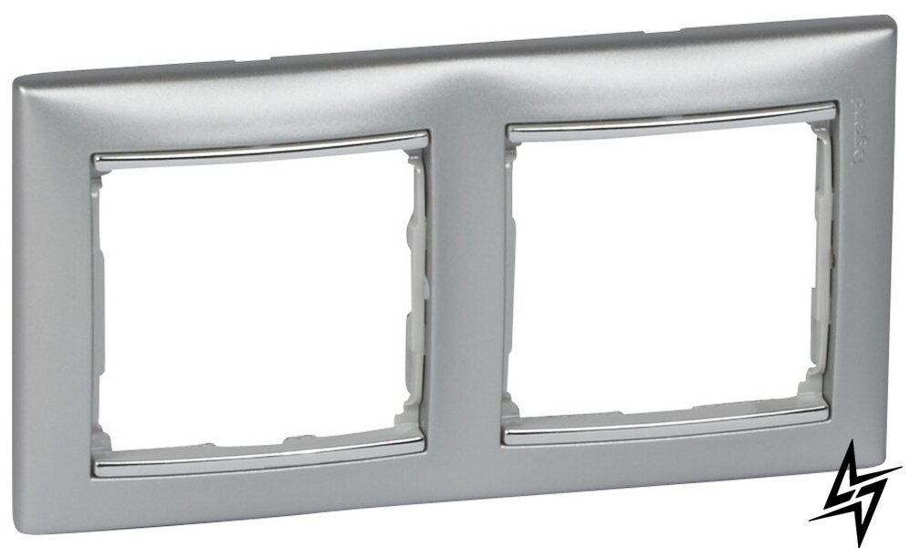 Рамка подвійна Valena горизонтальна алюміній/срібло 770352 Legrand фото