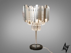 Настольная лампа с хрустальными подвесками D23-31270 Хром 901-T-SL satin фото в живую, фото в дизайне интерьера
