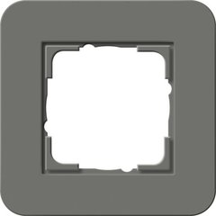 0211413 Рамка с белой подложкой E3 Темно-серый / Белый 1-постовая Gira