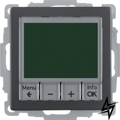 Цифровой термостат 20446086 QX с дисплеем 8А/250В (антрацит) Berker фото