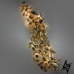 Удлиненная золотая бра во флористических мотивах LeLume 23-30420 10xG9 40x125см Золото WB 5045 фото в живую, фото в дизайне интерьера