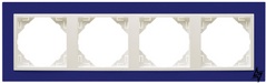 Рамка четырехместная Logus 90. Animato синий/лед Efapel фото