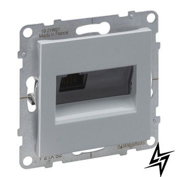 Розетка компьютерна 1-а RJ45 CAT6/UTP для серії SUNO алюміній Legrand 721352 фото