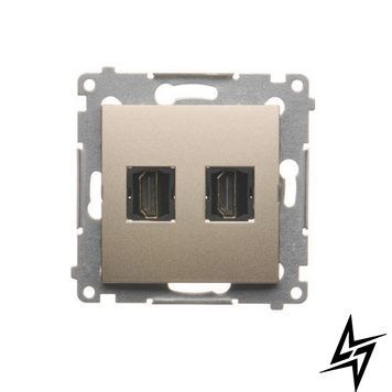 Розетка HDMI 2-на золотий матовий Simon 54 DGHDMI2.01/44 фото